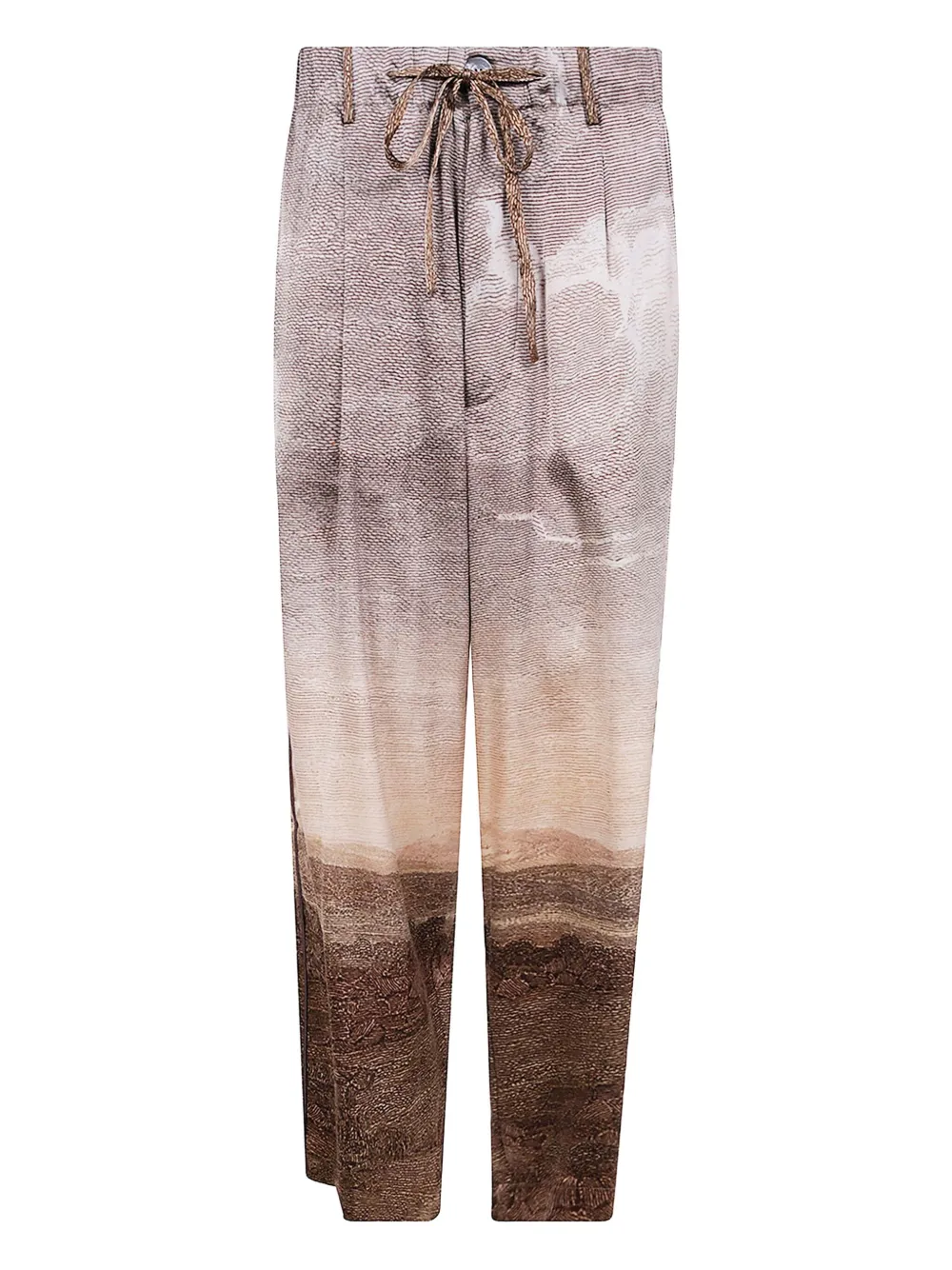 Pierre-Louis Mascia landscape-print drawstring trousers - ニュートラル Pierre-Louis Mascia landscape-print drawstring trousers - ニュートラル