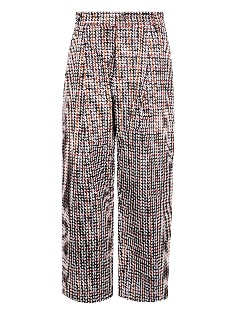 Pierre-Louis Mascia Plooibroek met pied-de-poule print Bruin