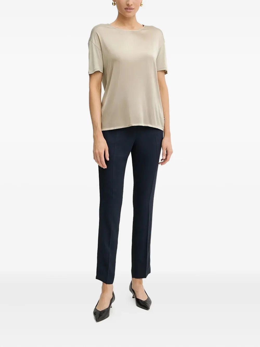 BOSS T-shirt met ronde hals Beige