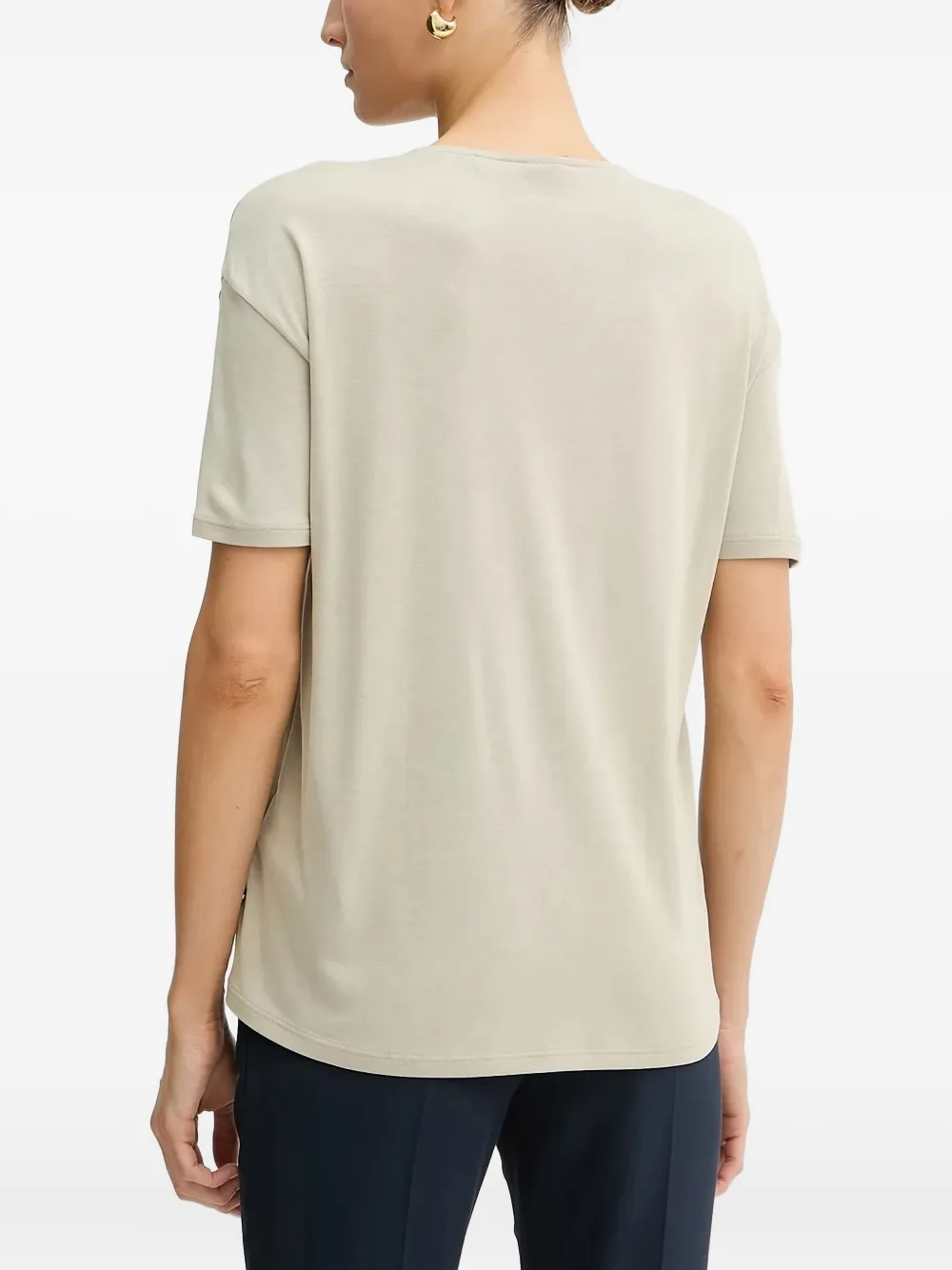 BOSS T-shirt met ronde hals Beige