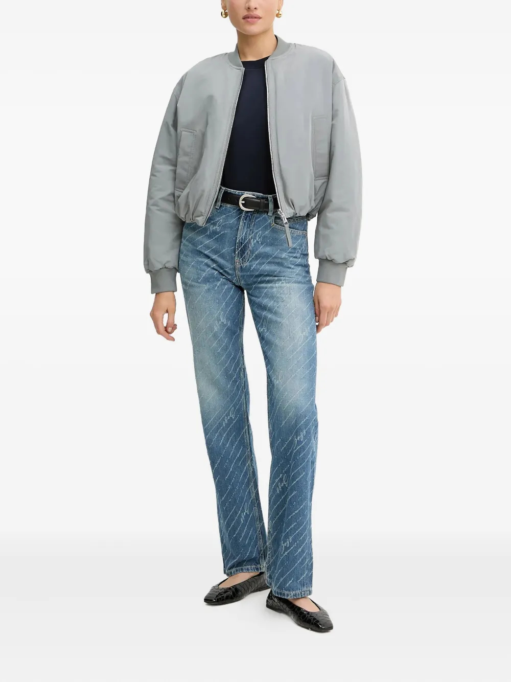 BOSS Jeans met logoprint Blauw
