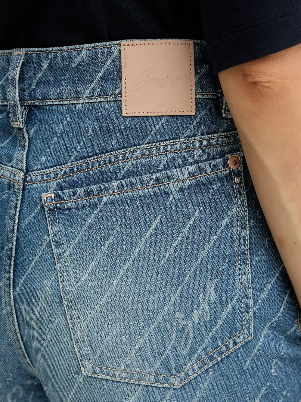 BOSS Jeans met logoprint Blauw