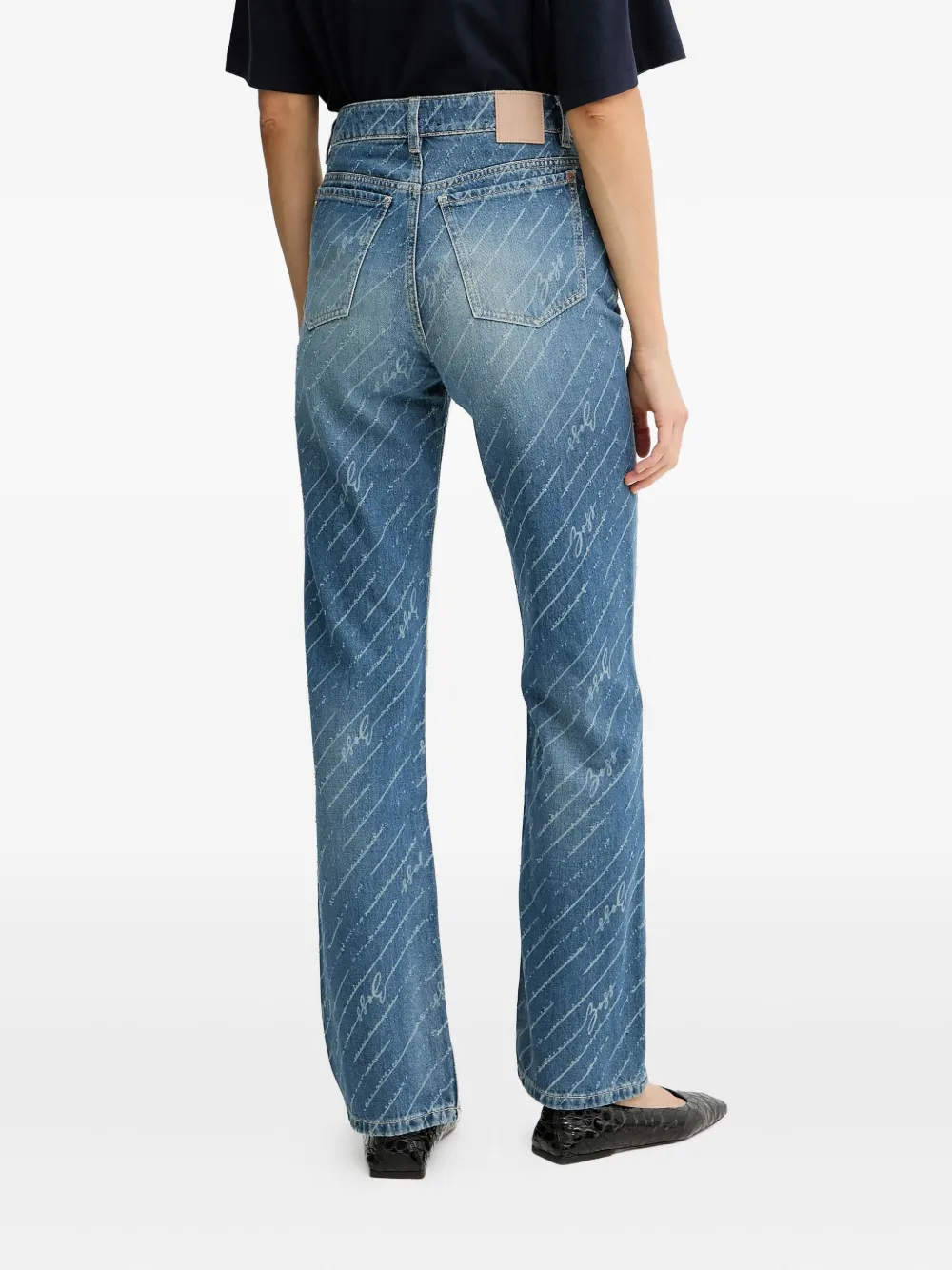 BOSS Jeans met logoprint Blauw