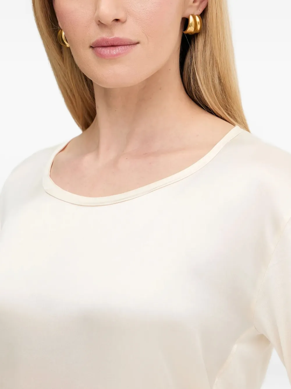 BOSS T-shirt met ronde hals Beige