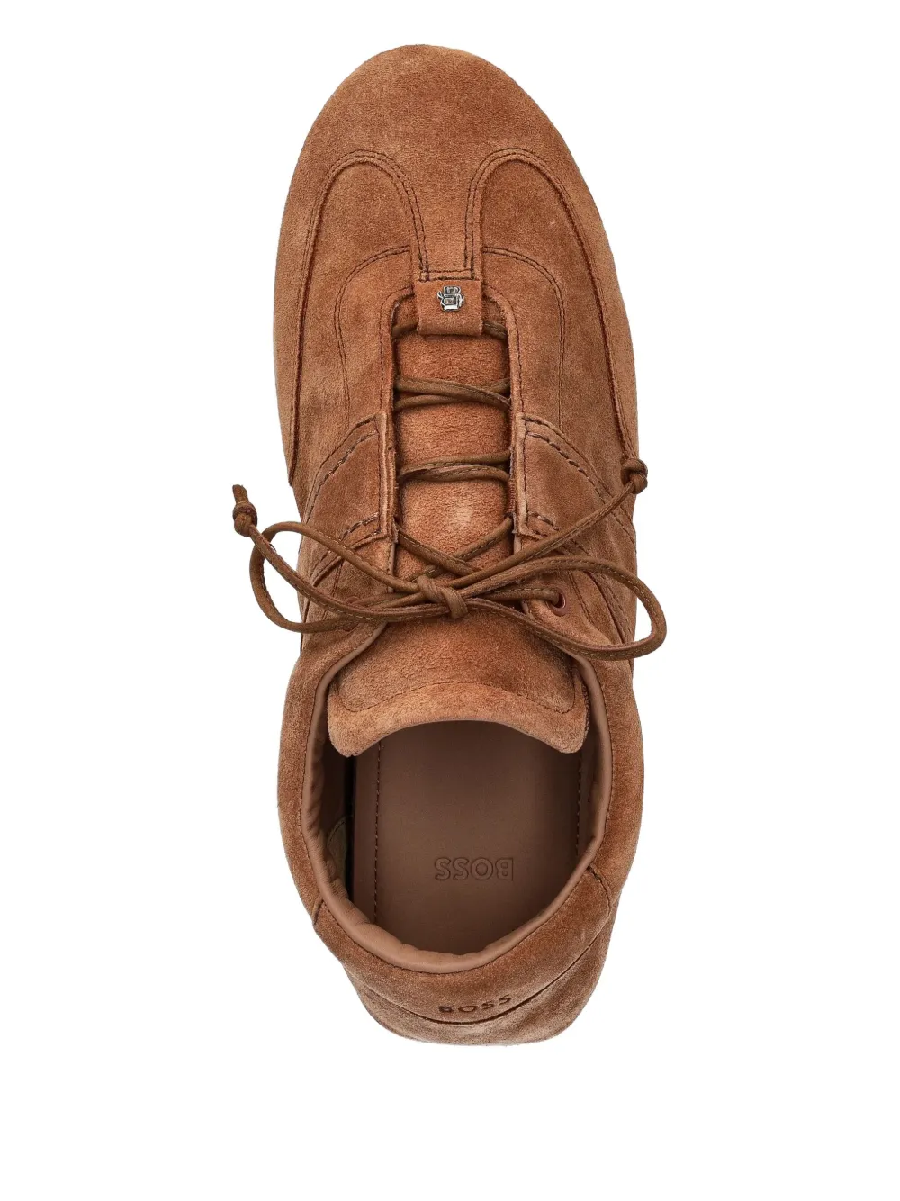 BOSS Roxanne lace-up suede trainers Brown