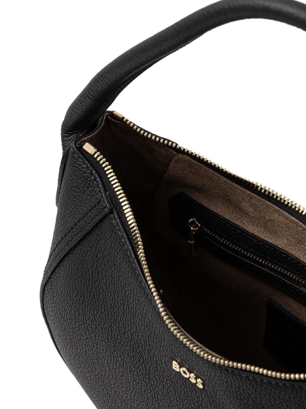 BOSS small curved tote bag Zwart