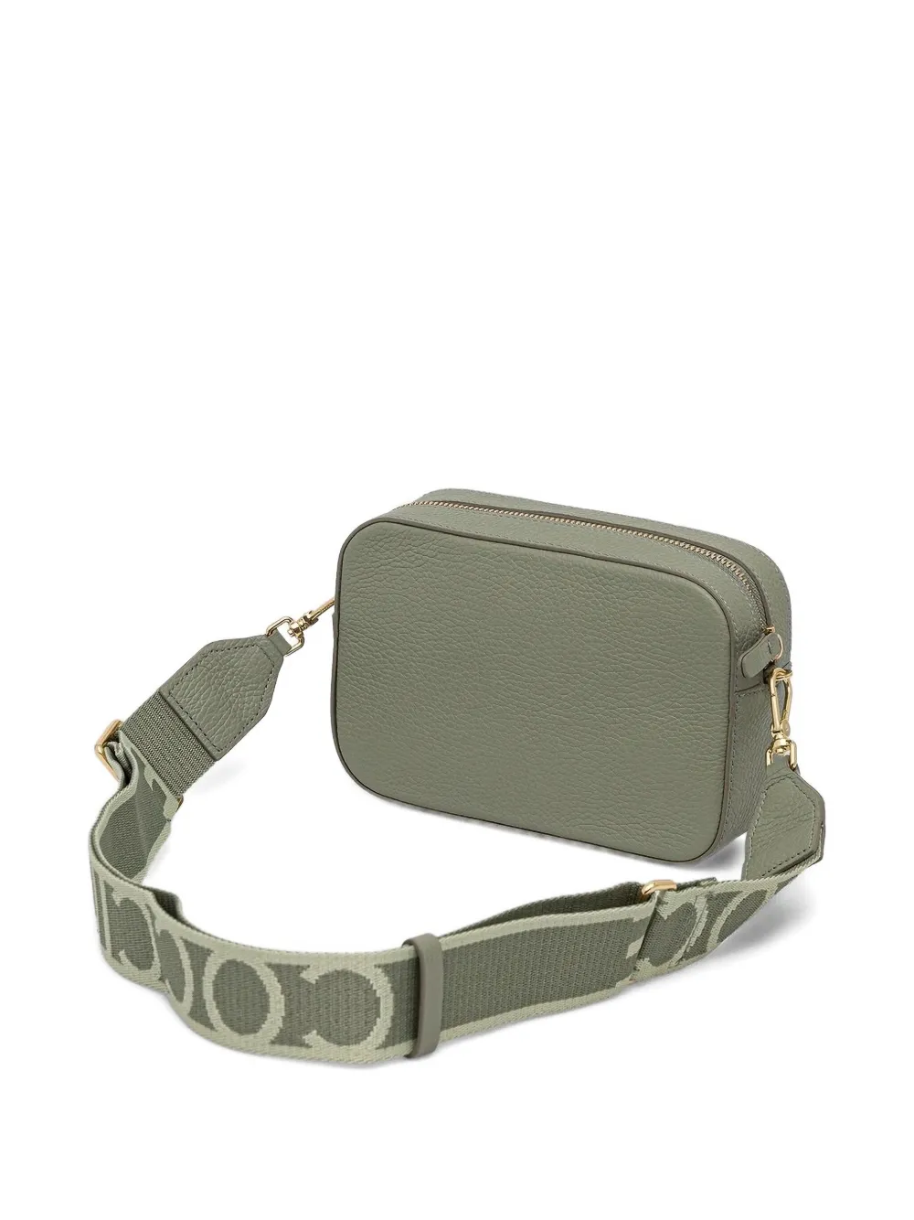 Coccinelle Leren mini-crossbodytas met logoband Groen