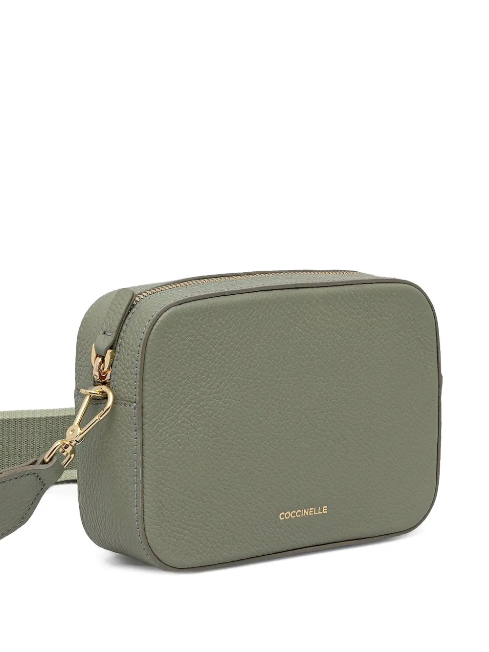 Coccinelle Leren mini-crossbodytas met logoband Groen