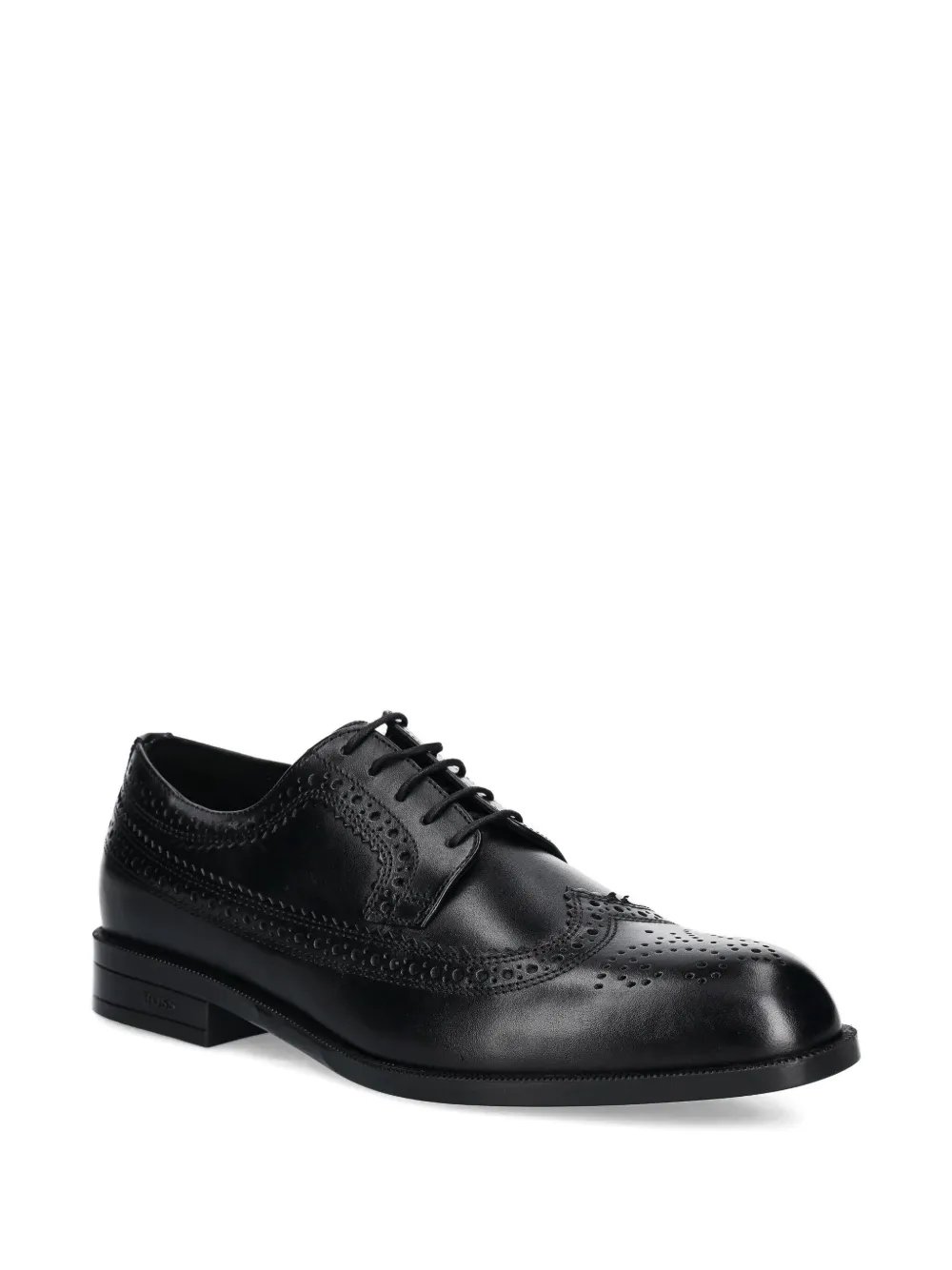 BOSS perforated leather lace-up shoes Black