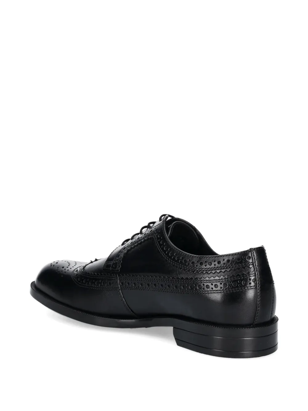 BOSS perforated leather lace-up shoes Black