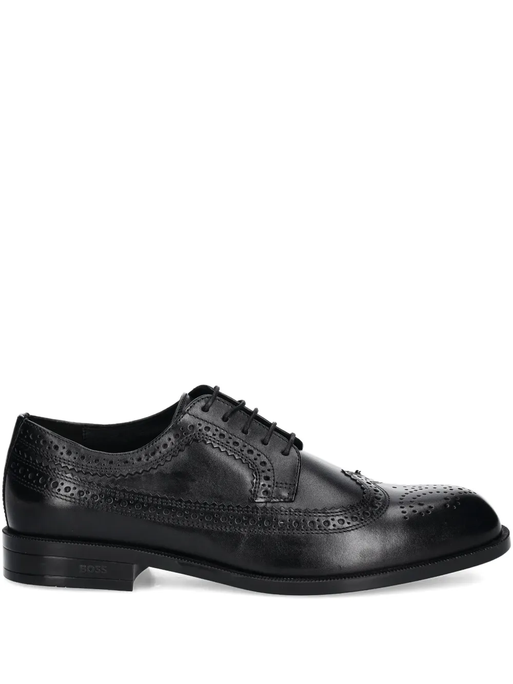 BOSS perforated leather lace-up shoes Black