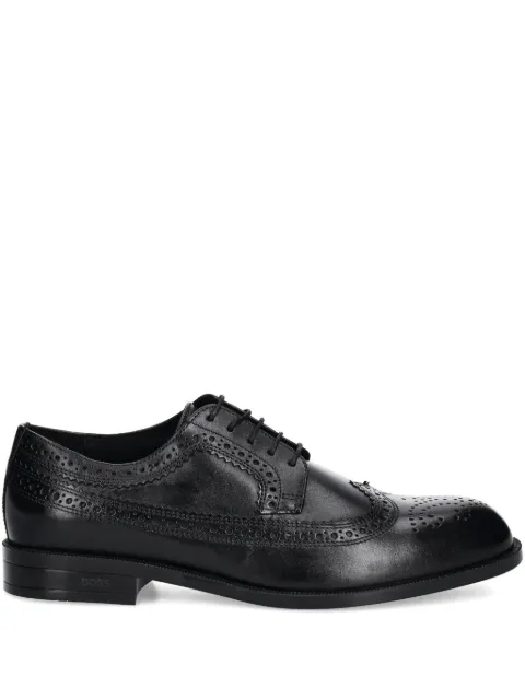 BOSS perforated leather lace-up shoes