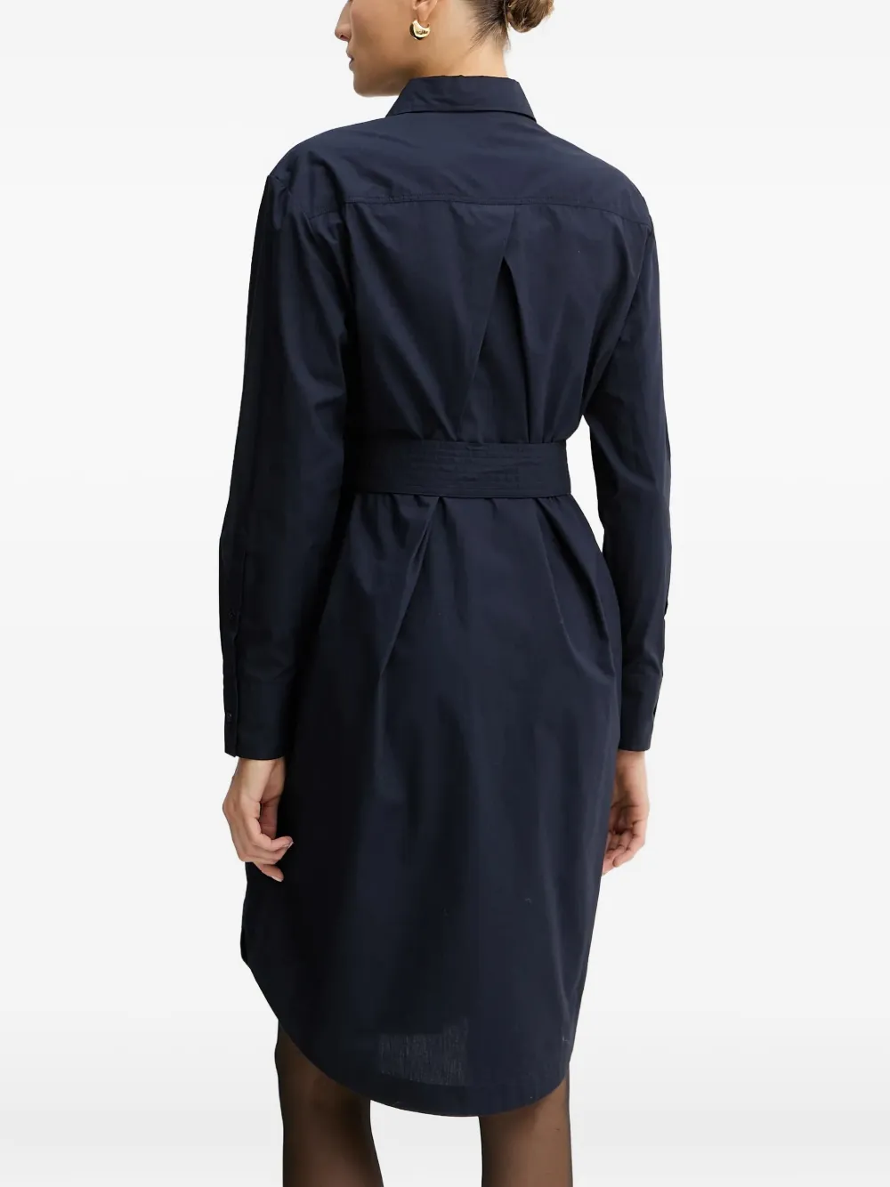 Hugo Boss Belted Shirt Dress In Black