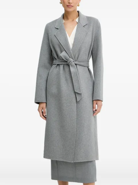 BOSS belted notch-lapel coat