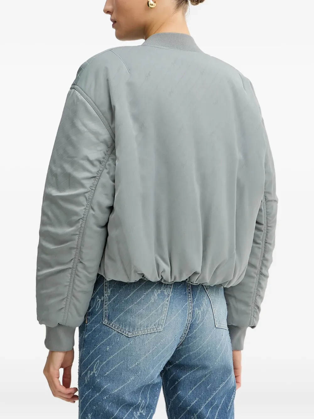 BOSS padded zip-up bomber jacket Blauw
