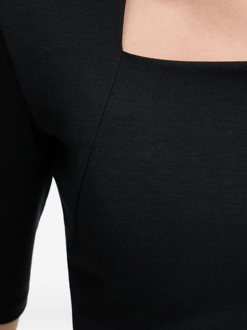 Hugo Boss Square-neck Short-sleeve Top In Burgundy