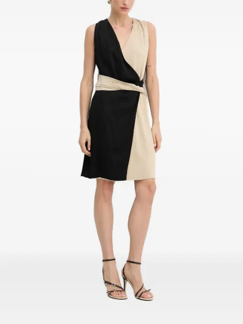 BOSS two-tone wrap mini day dress