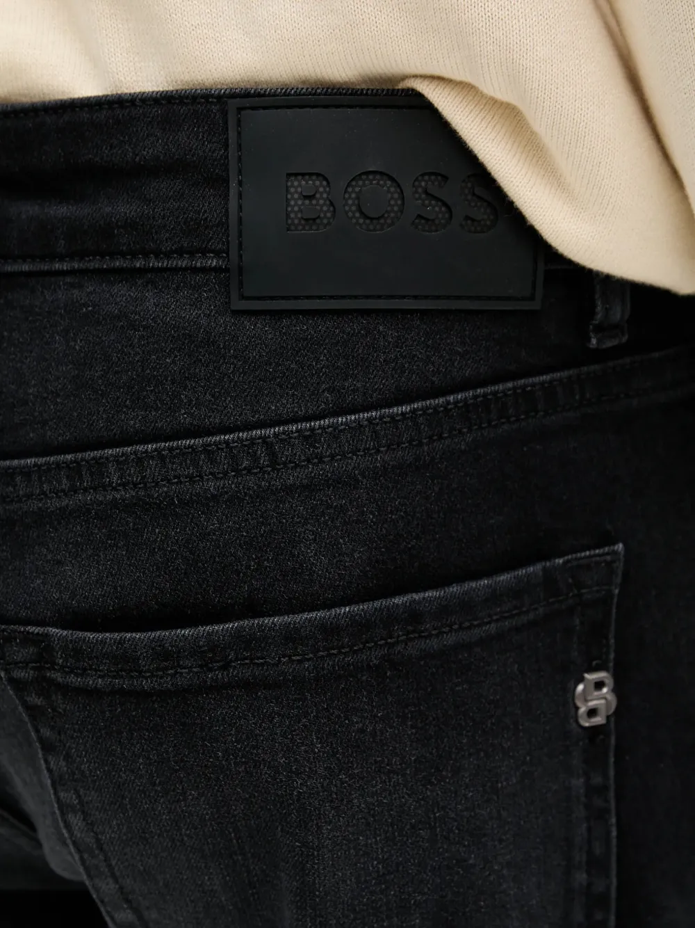 BOSS Straight jeans Zwart
