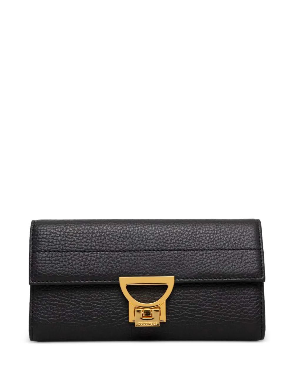 Coccinelle grained lock wallet - Nero