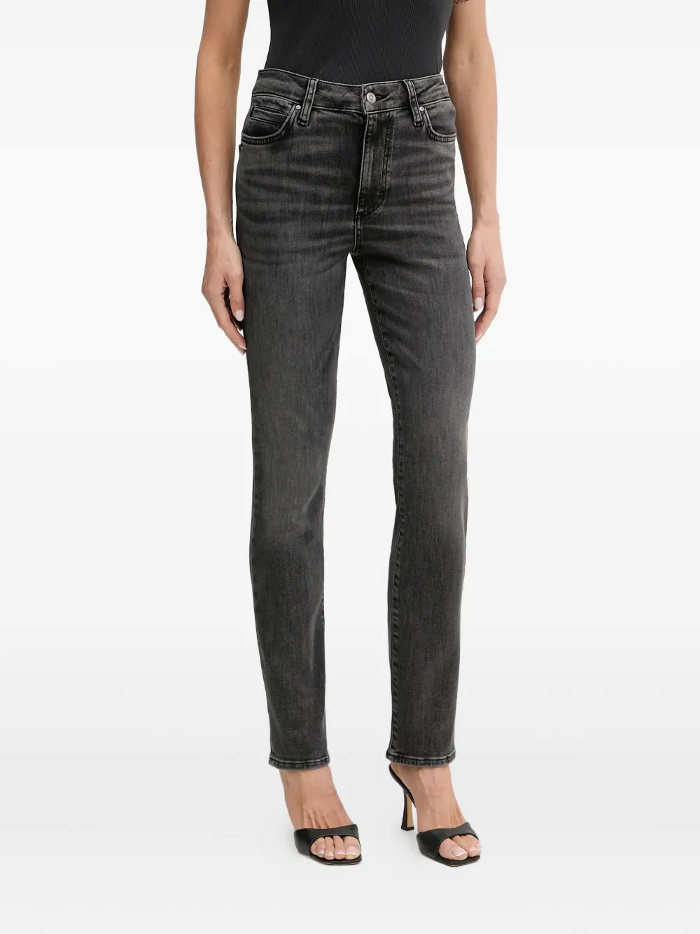 Hugo Boss Logo-patch Jeans In Gray
