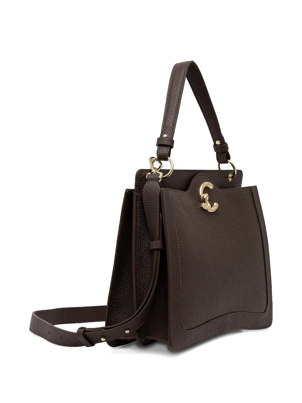 Coccinelle C-me Leather Tote Bag In Brown