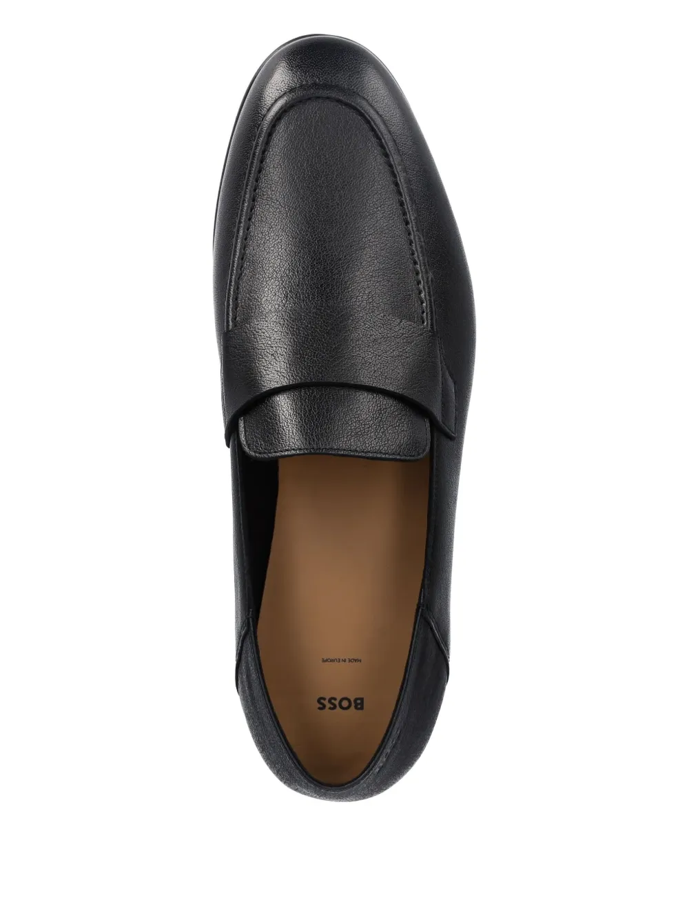 BOSS leather penny loafers Black