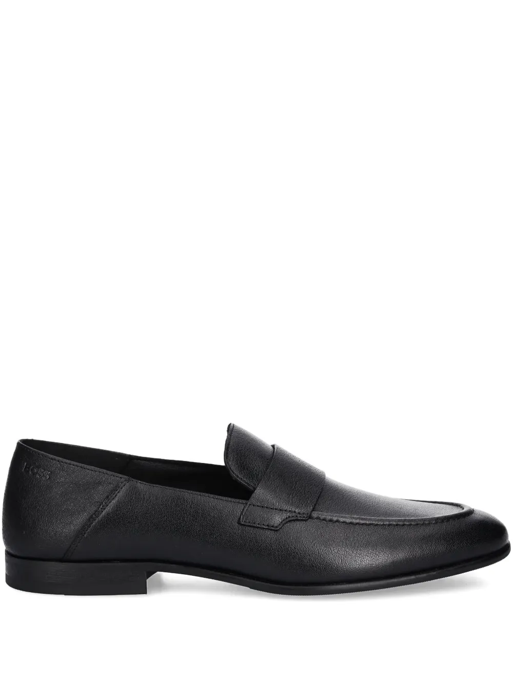 BOSS leather penny loafers Black