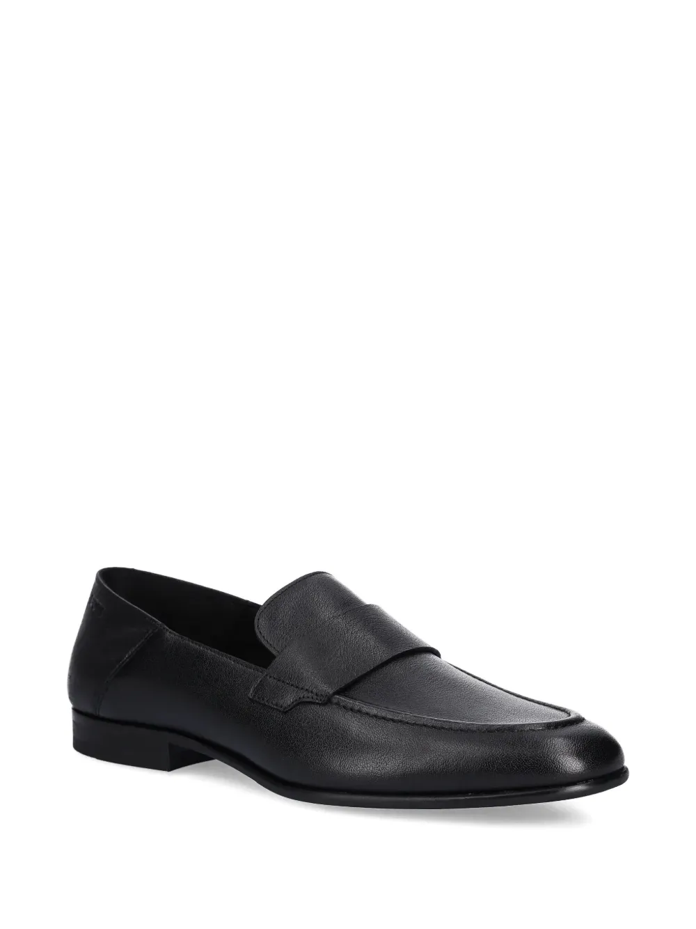 BOSS leather penny loafers Black