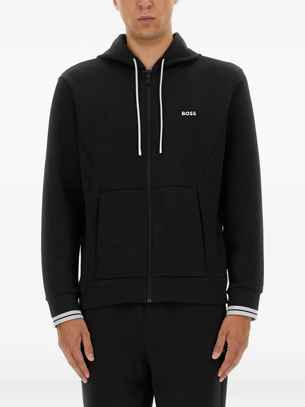 BOSS zip-front hoodie - Black