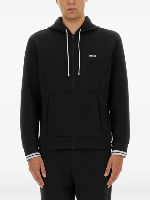 BOSS hoodie con cierre en la parte delantera