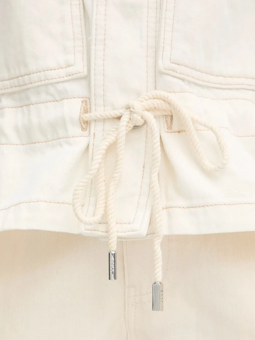 BOSS Denim jack met trekkoord Beige