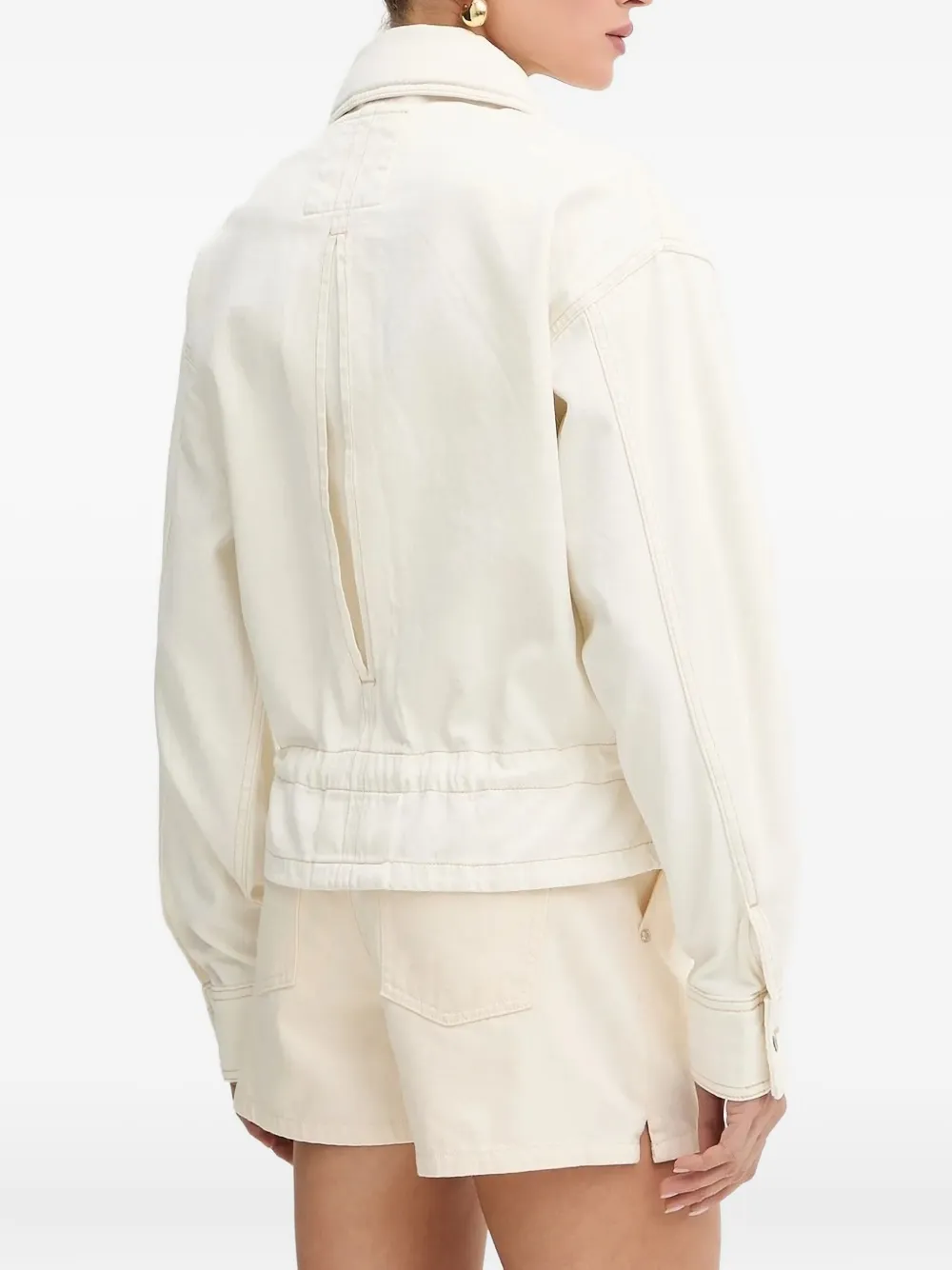 BOSS Denim jack met trekkoord Beige