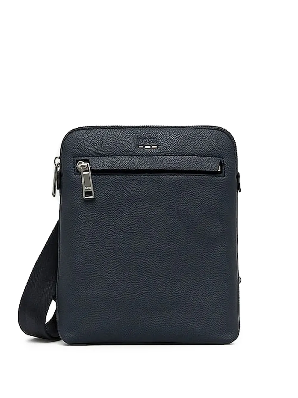 BOSS leather shoulder bag Blauw