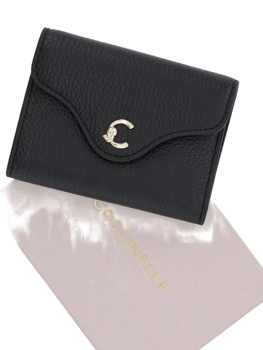Coccinelle leather clasp wallet Zwart
