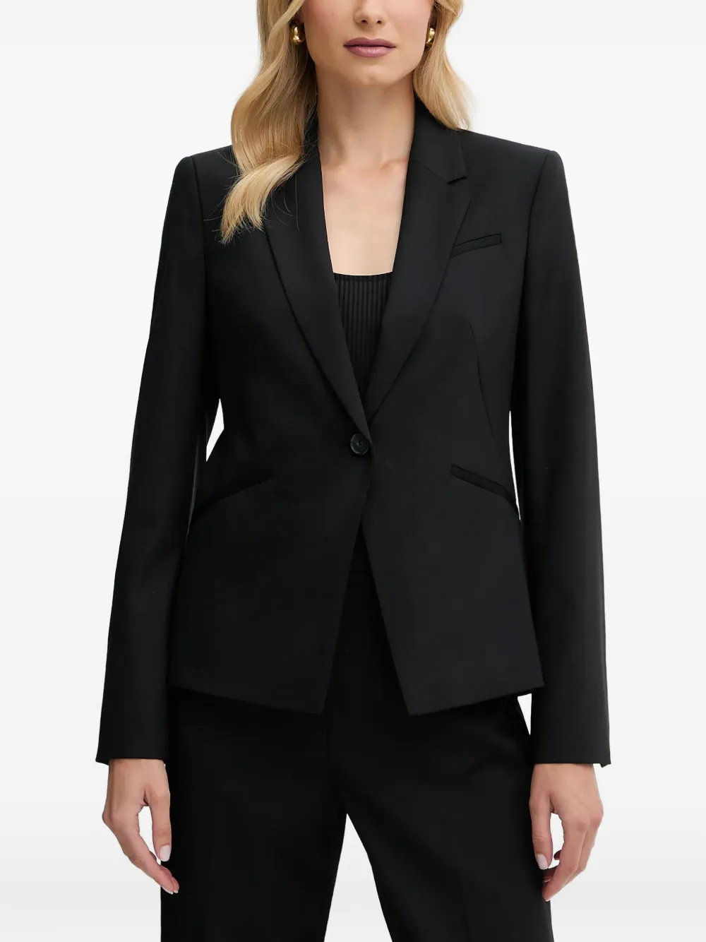 Hugo Boss Single-breasted Blazer In Black