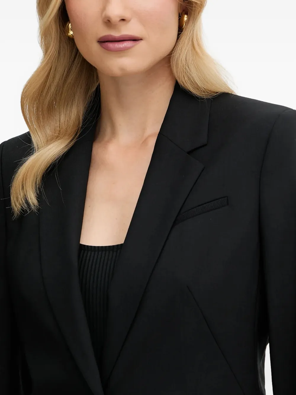BOSS Blazer met enkele rij knopen Zwart
