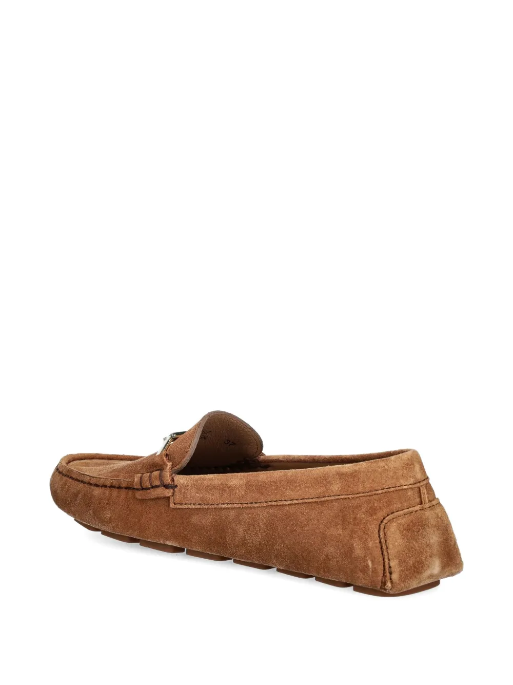 BOSS logo-detail suede loafers Brown