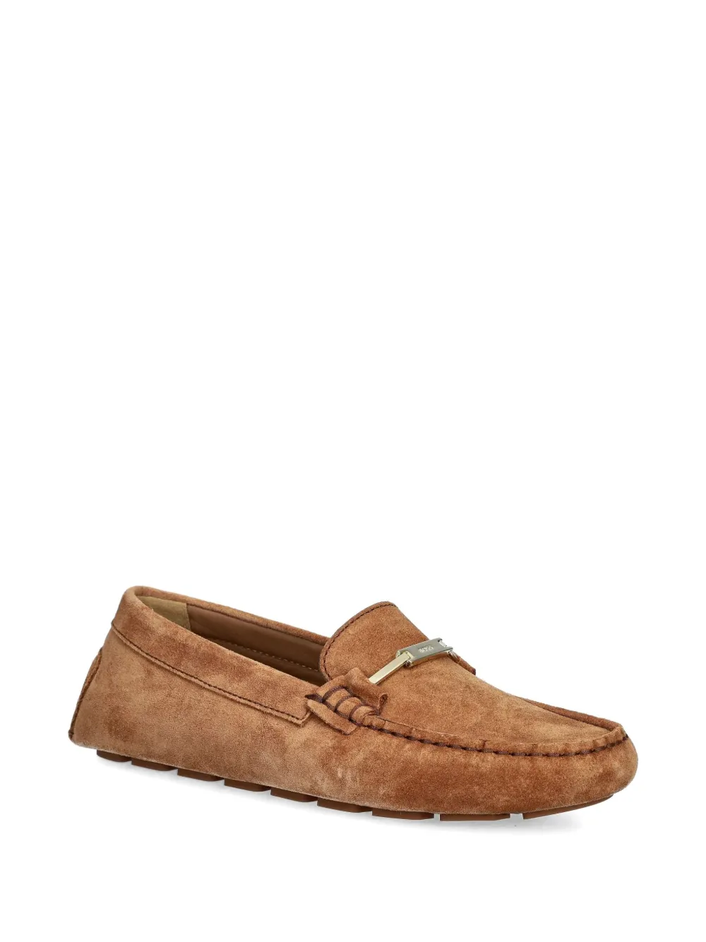 BOSS logo-detail suede loafers Brown