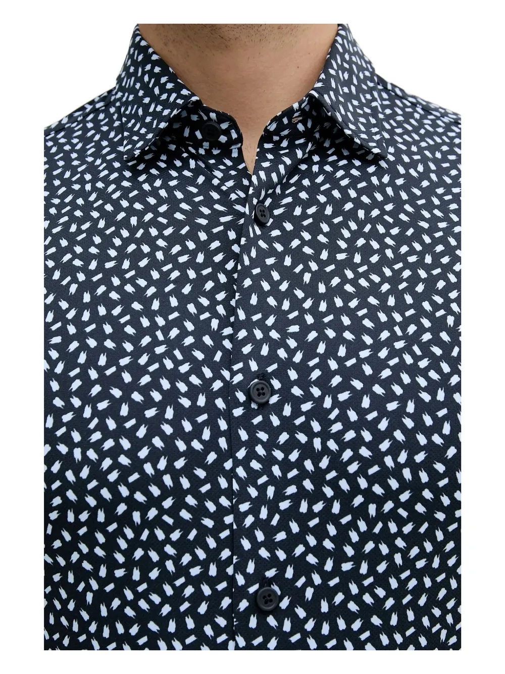 Hugo Boss Abstract-print Shirt In Blue