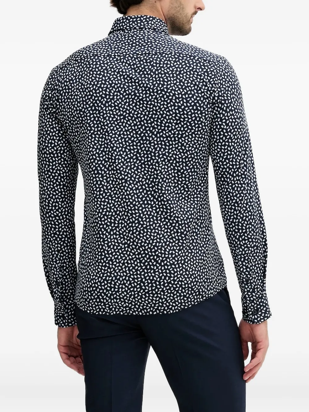 Hugo Boss Abstract-print Shirt In Blue