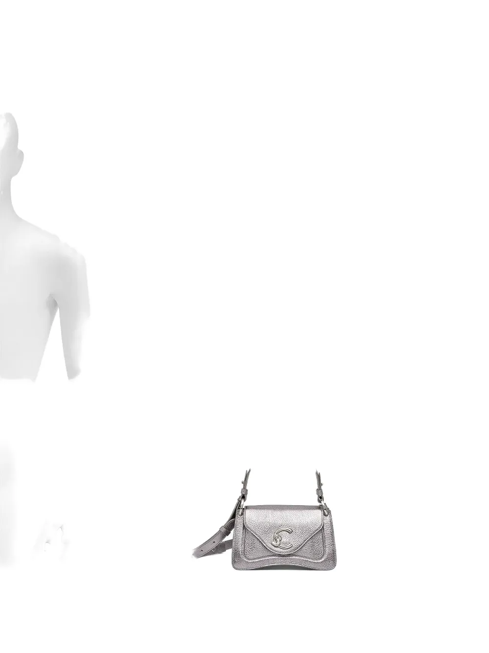 Coccinelle Mini C-me Leather Tote Bag In Gray