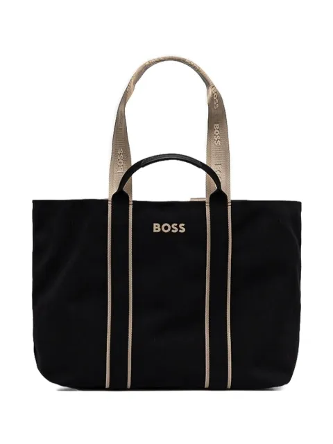 BOSS logo-detail striped tote bag