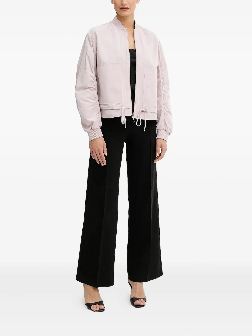 Hugo Boss Drawstring Bomber Jacket In Pink