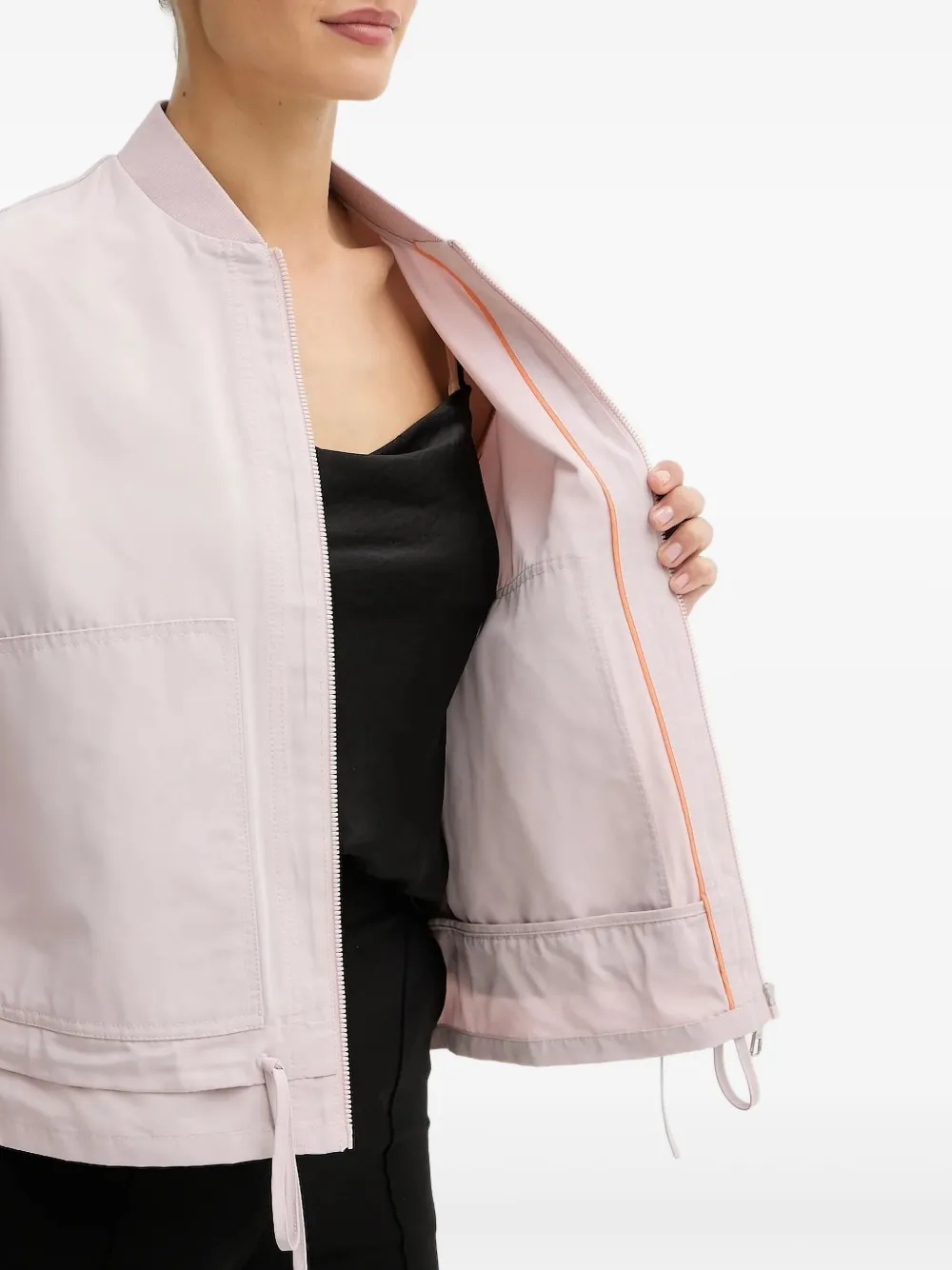 Hugo Boss Drawstring Bomber Jacket In Pink