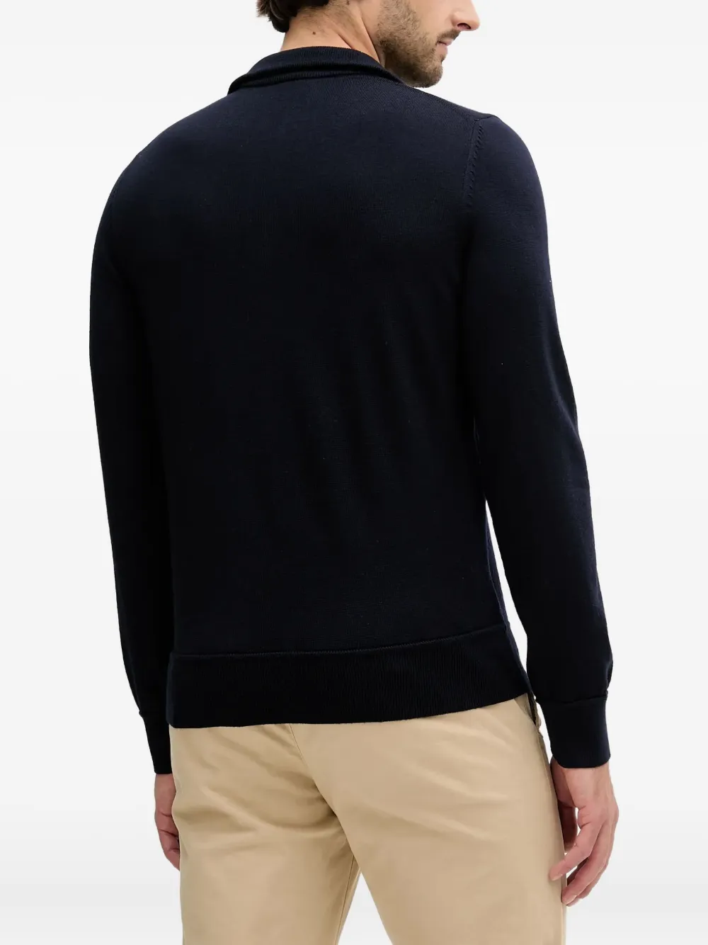 BOSS Trui met halve rits Blauw