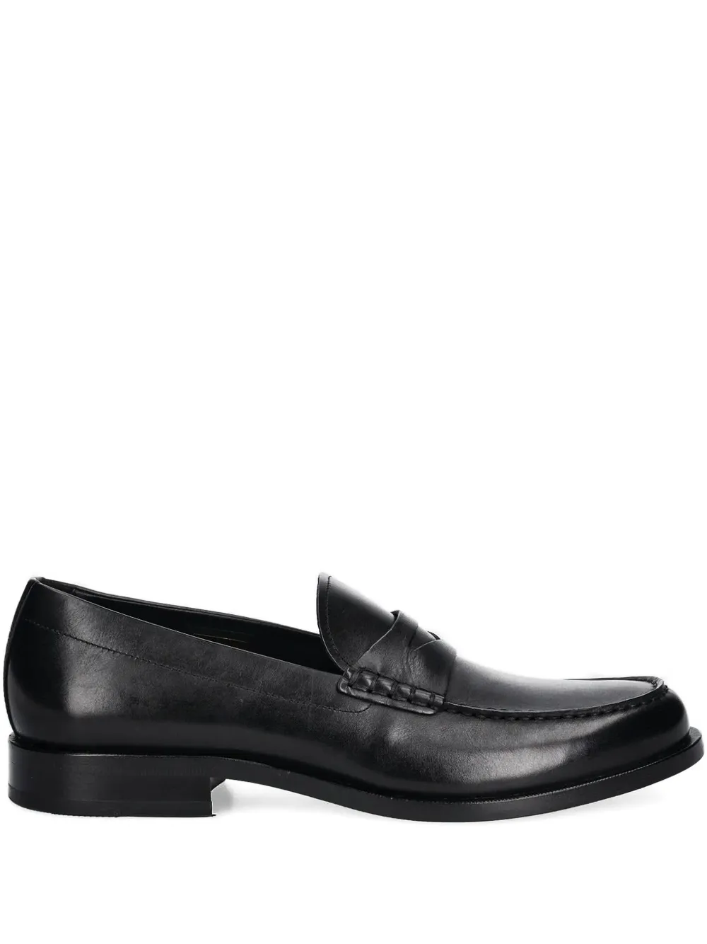 BOSS leather penny loafers Black