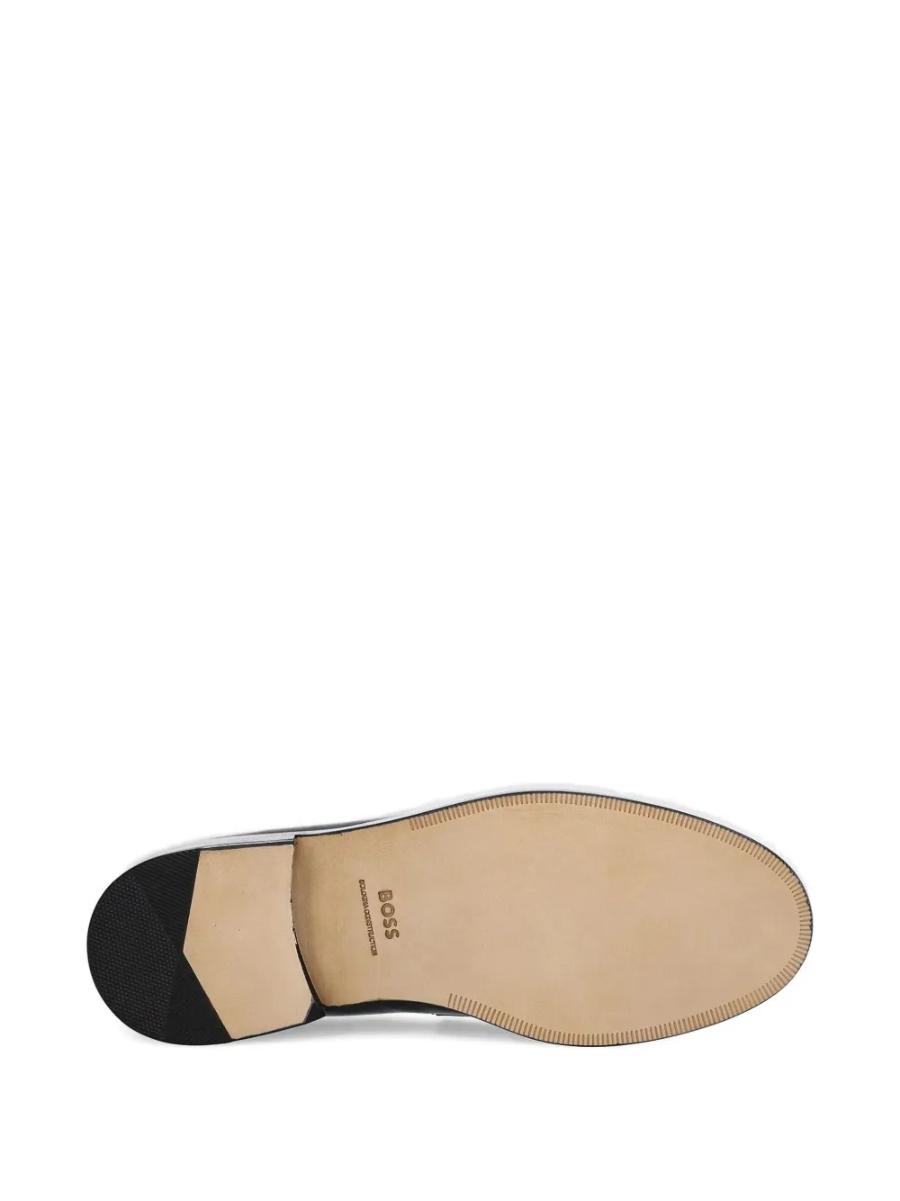 BOSS leather penny loafers Black