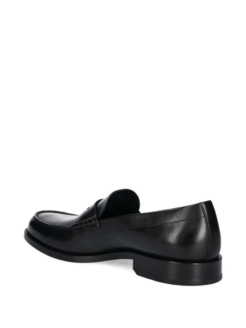 BOSS leather penny loafers Black
