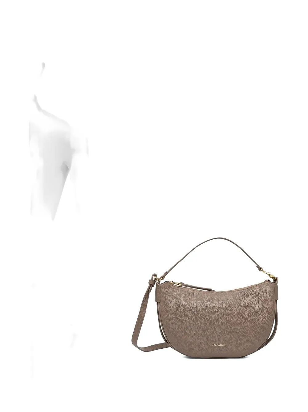 Coccinelle C-Easy curved zip-top tote bag - Bruin