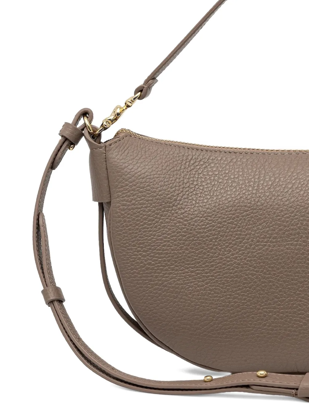 Coccinelle C-Easy curved zip-top tote bag Bruin